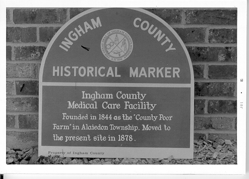 Ingham County Medical Care Facility marker
